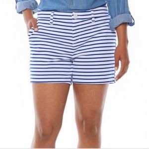 Liz Claiborne Women’s Chino Short Blue Stripe Size 18 Petite